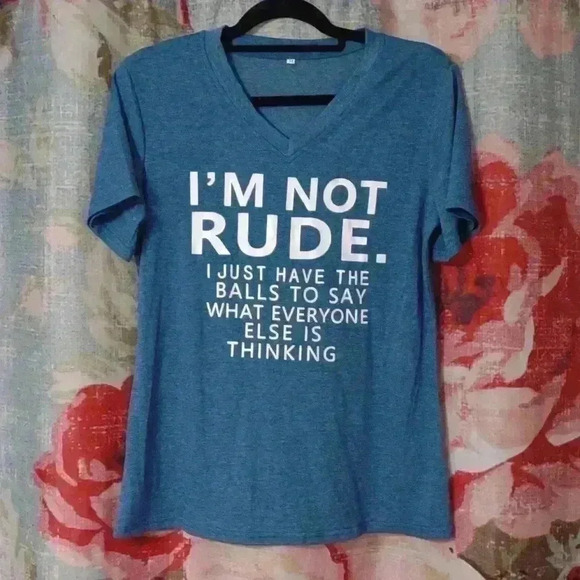 I'm Not Rude.. Unisex V Neck, NWT Medium - Picture 1 of 5